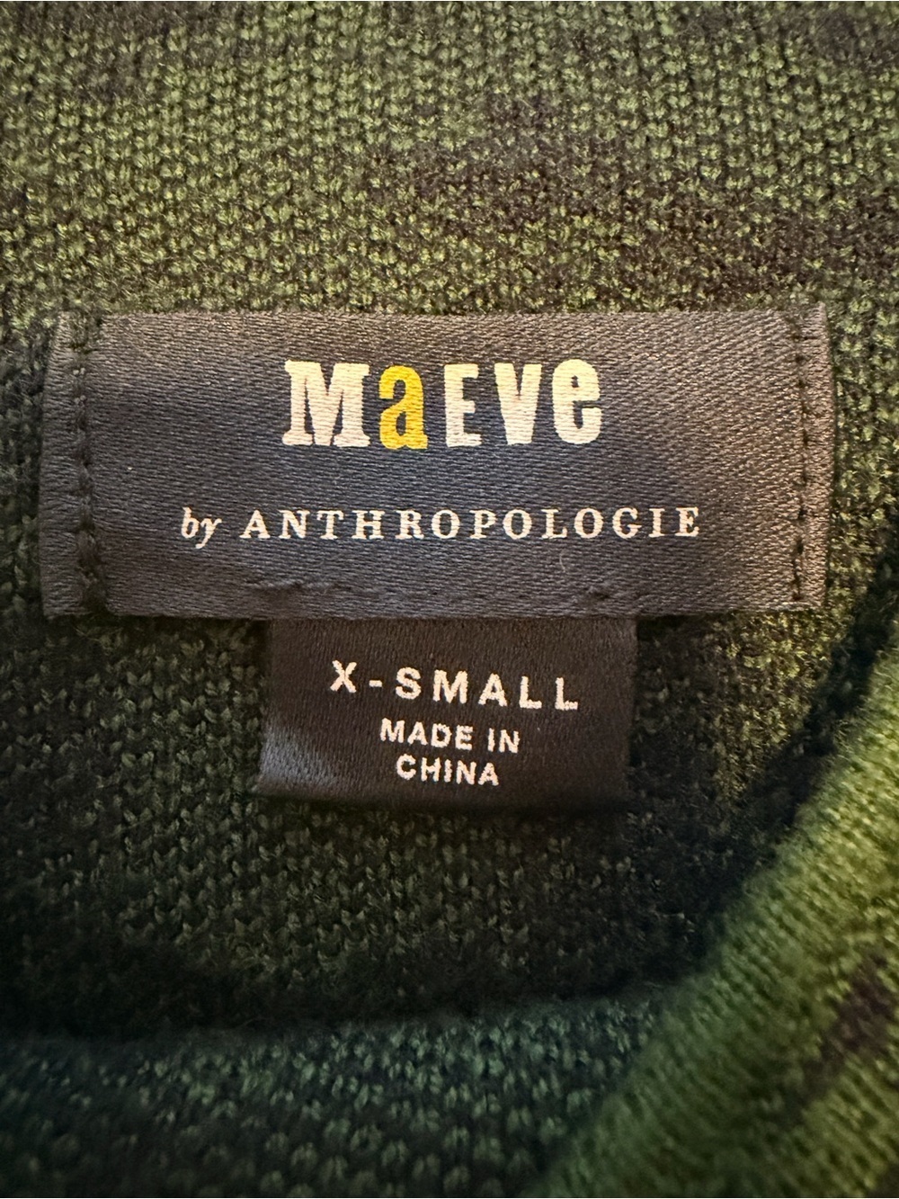 Maeve by Anthropologie the Beatriz mock-neck sweater dress green and navy - Picture 6 of 7